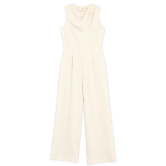 Banana Republic ivory cowl neck wide leg jumpsuit NWT • size 6 petite - Picture 4 of 11